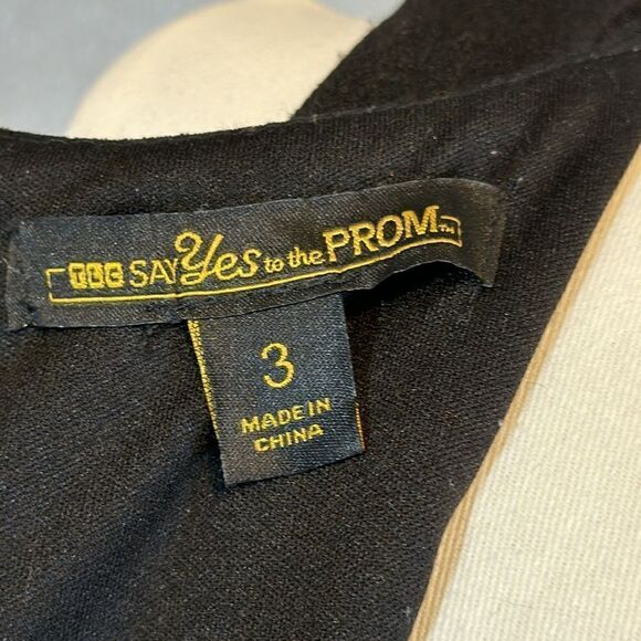 TLC “Say yes to the prom” sequined grid popover gown. Black/silver/blush size 3 - Picture 11 of 16